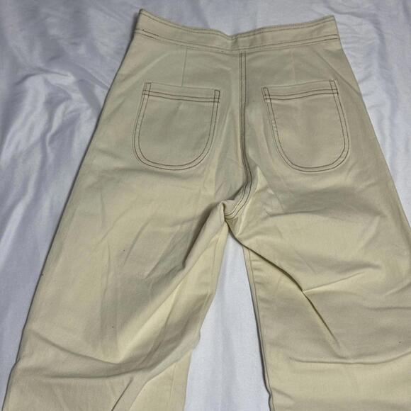 Eitan Broude The Squiggle Cream Beige Jeans - XS Tik Tok Hip Hop Bee Bop 24x31 - Picture 10 of 15